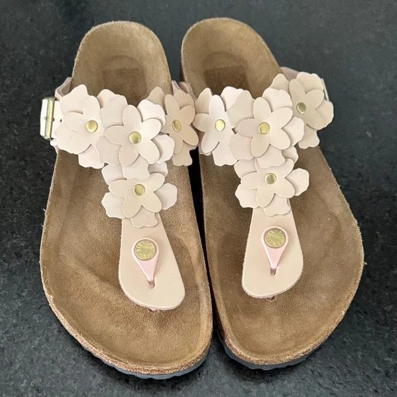 Birkenstock Women's Gizeh Sandals - Pink Floral NEW - Picture 2 of 6